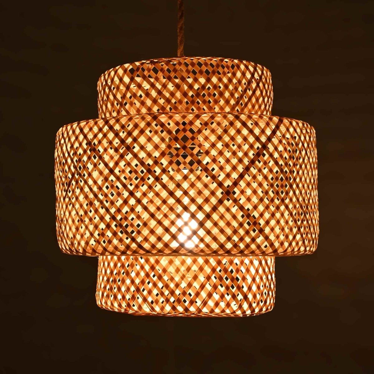 Lámpara colgante de mimbre "JENSEN" - Ø40cm - E27 - Barcelona Led-Decoración