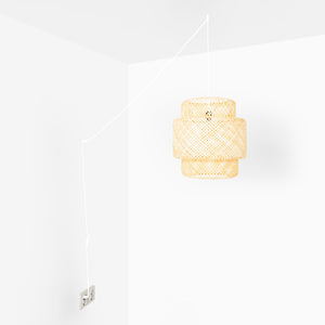 Lámpara colgante de mimbre "JENSEN" - Ø50cm - Con interruptor y enchufe - E27 (7)