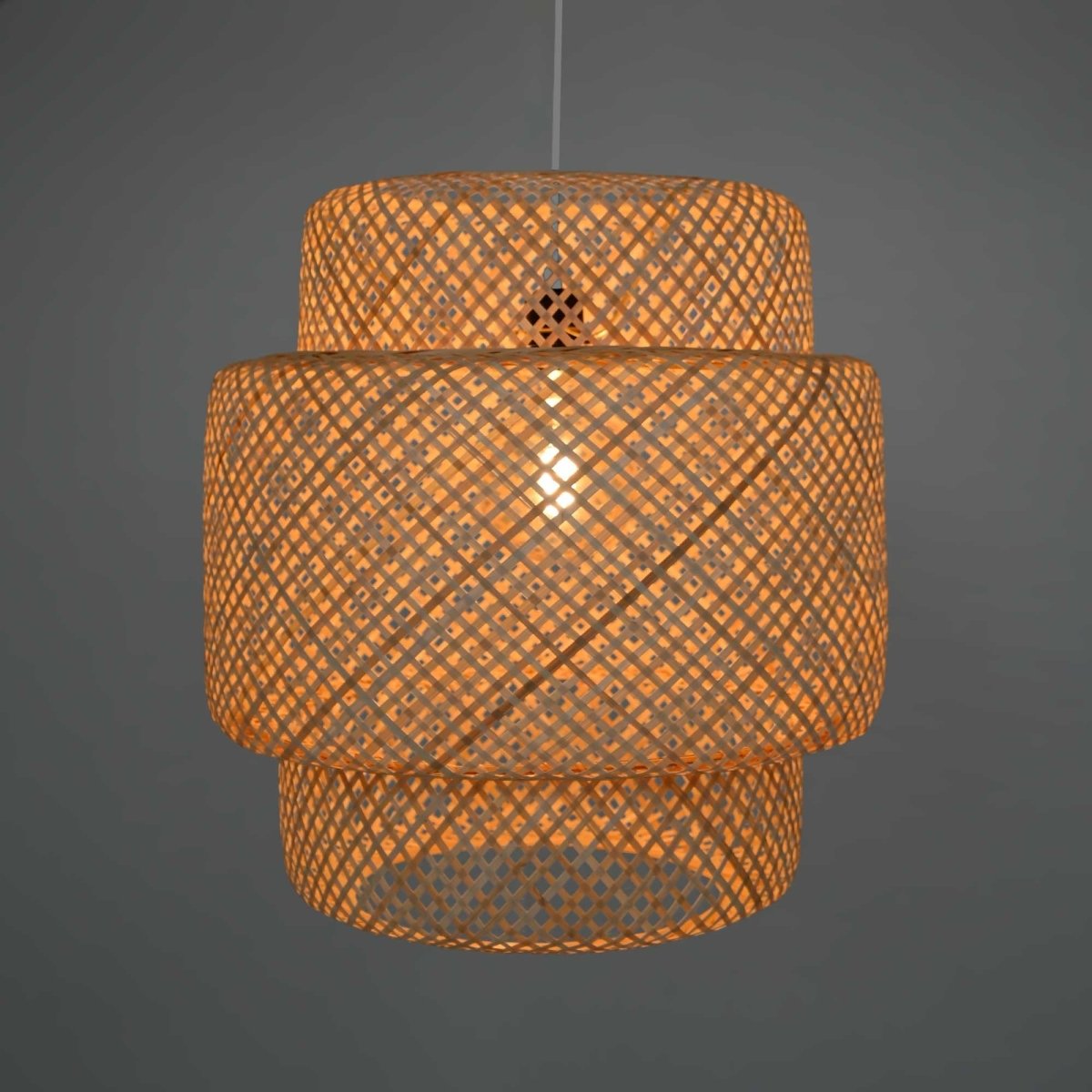 Lámpara colgante de mimbre "JENSEN" - Ø50cm - Con interruptor y enchufe - E27 - Barcelona Led-Decoración
