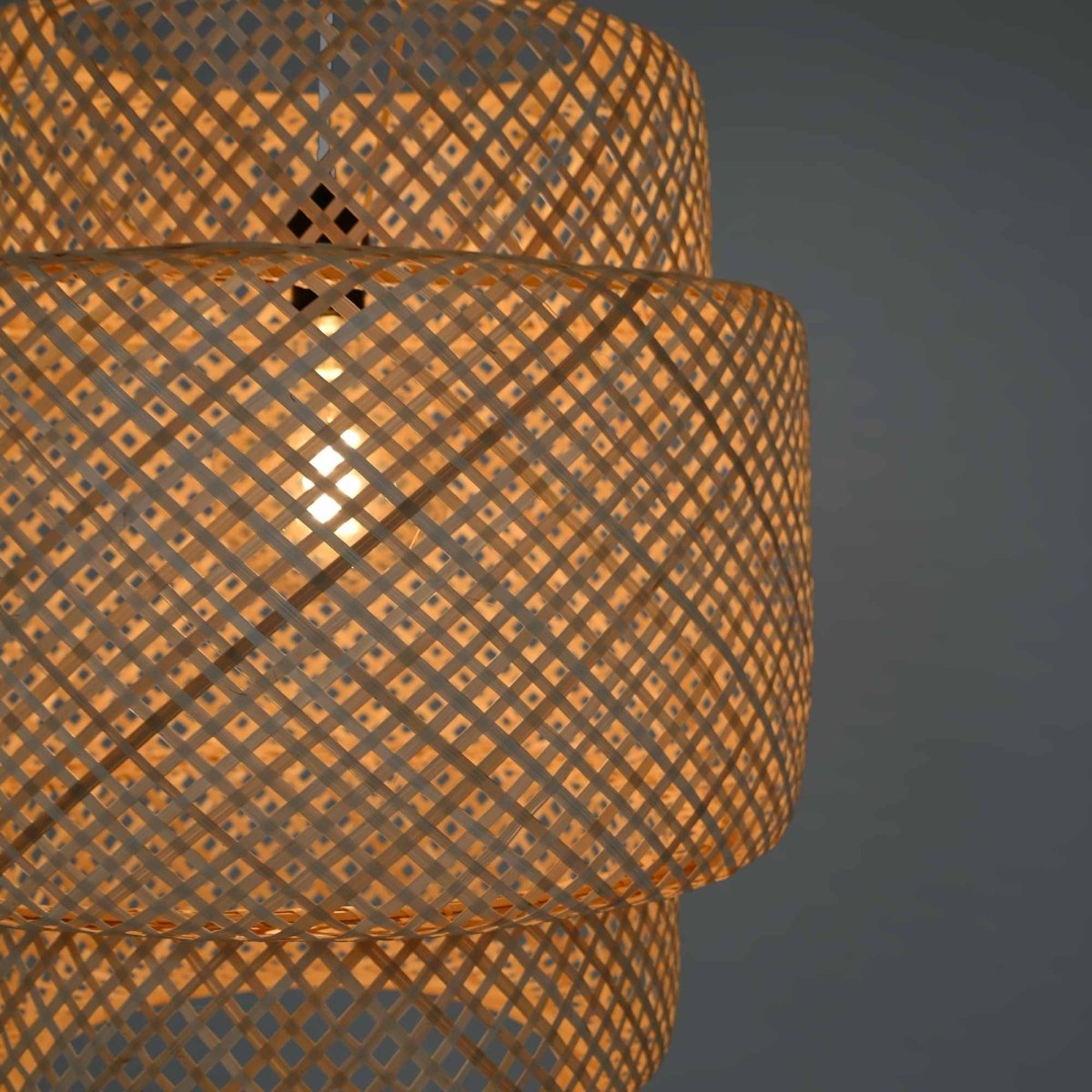 Lámpara colgante de mimbre "JENSEN" - Ø50cm - Con interruptor y enchufe - E27 - Barcelona Led-Decoración
