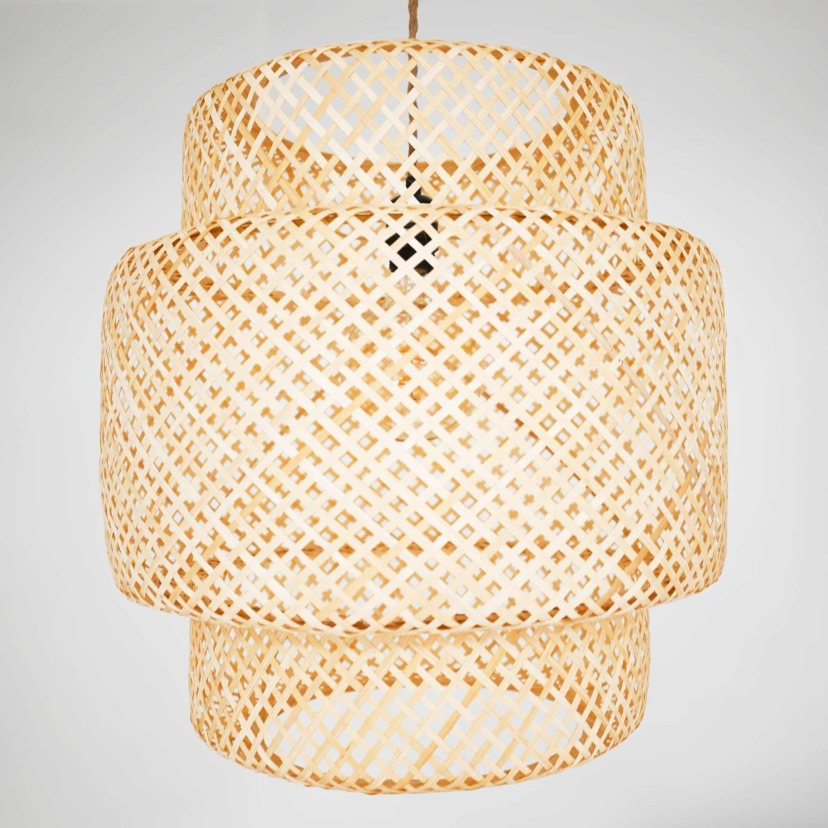 Lámpara colgante de mimbre "JENSEN" - Ø50cm - Con interruptor y enchufe - E27 - Barcelona Led-Decoración