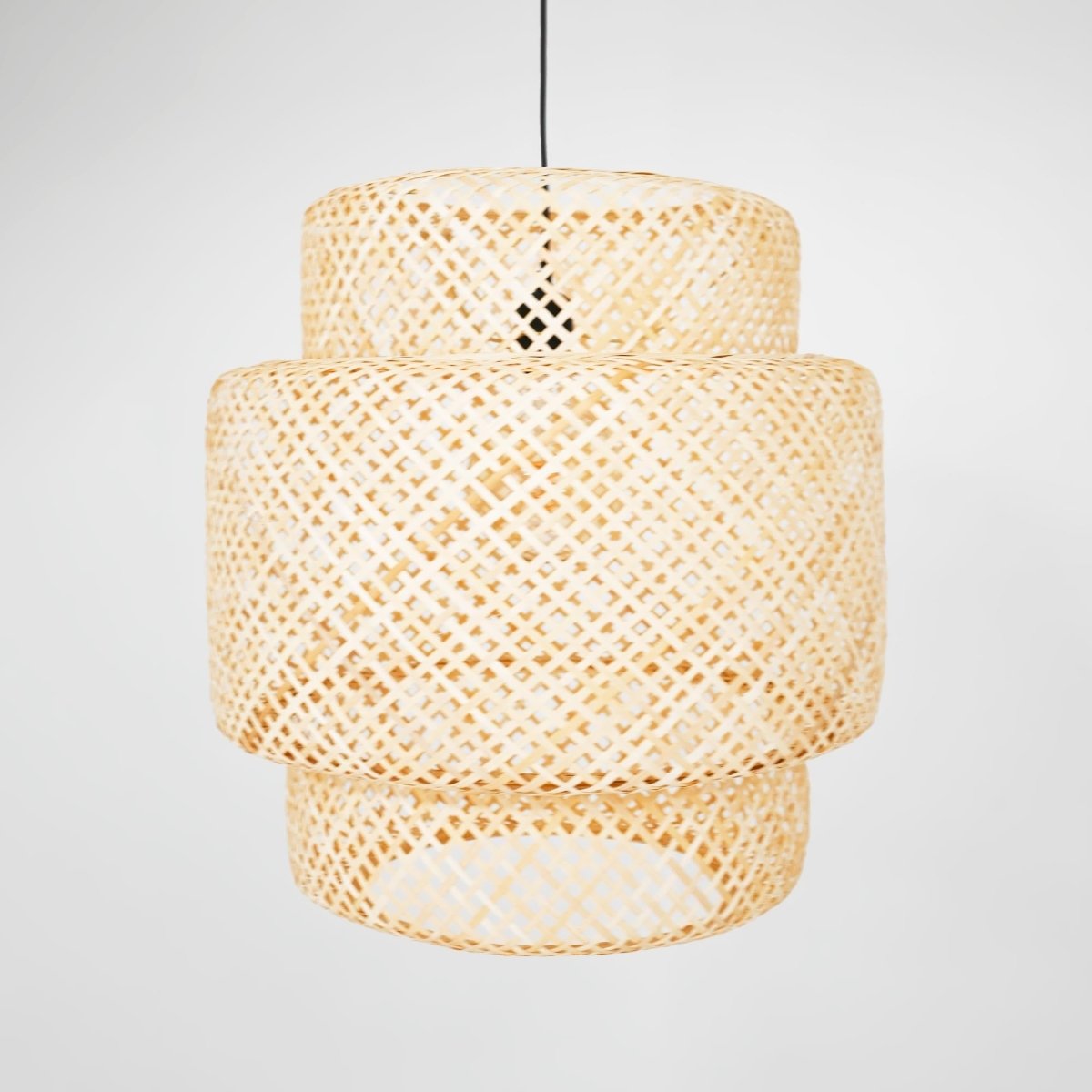 Lámpara colgante de mimbre "JENSEN" - Ø50cm - Con interruptor y enchufe - E27 - Barcelona Led-Decoración