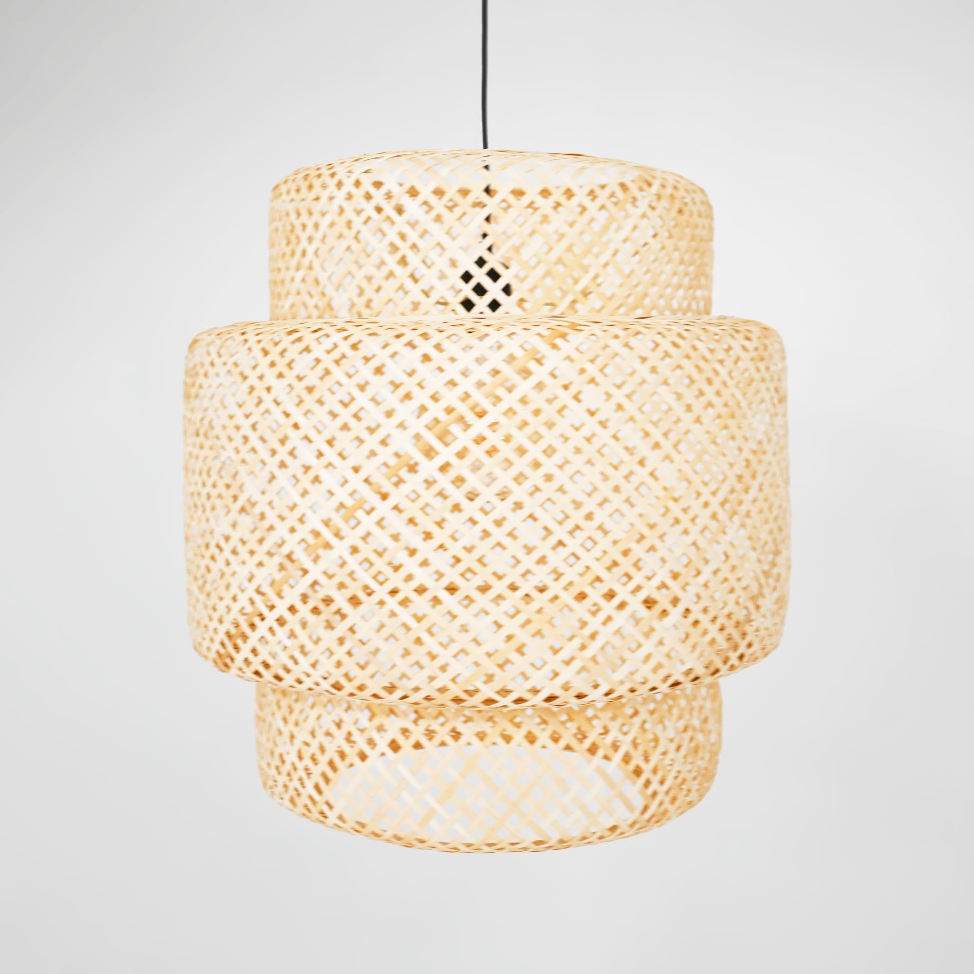 Lámpara colgante de mimbre "JENSEN" - Ø50cm - Con interruptor y enchufe - E27 (20)