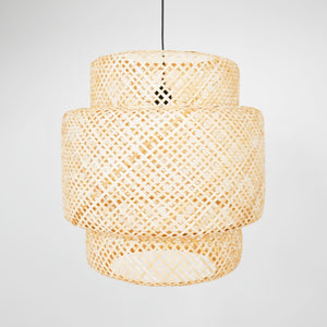 Lámpara colgante de mimbre "JENSEN" - Ø50cm - Con interruptor y enchufe - E27 (20)