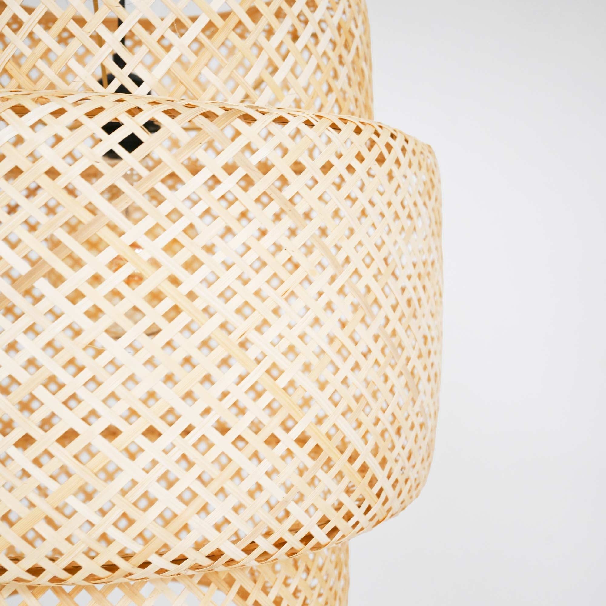 Lámpara colgante de mimbre "JENSEN" - Ø50cm - Con interruptor y enchufe - E27 (21)