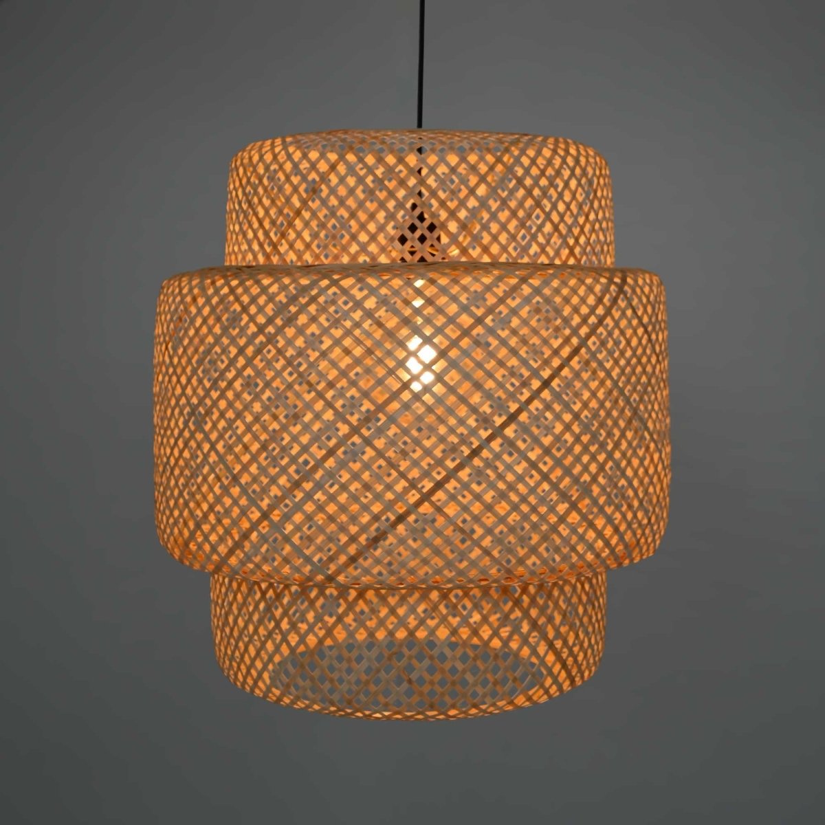 Lámpara colgante de mimbre "JENSEN" - Ø50cm - Con interruptor y enchufe - E27 - Barcelona Led-Decoración