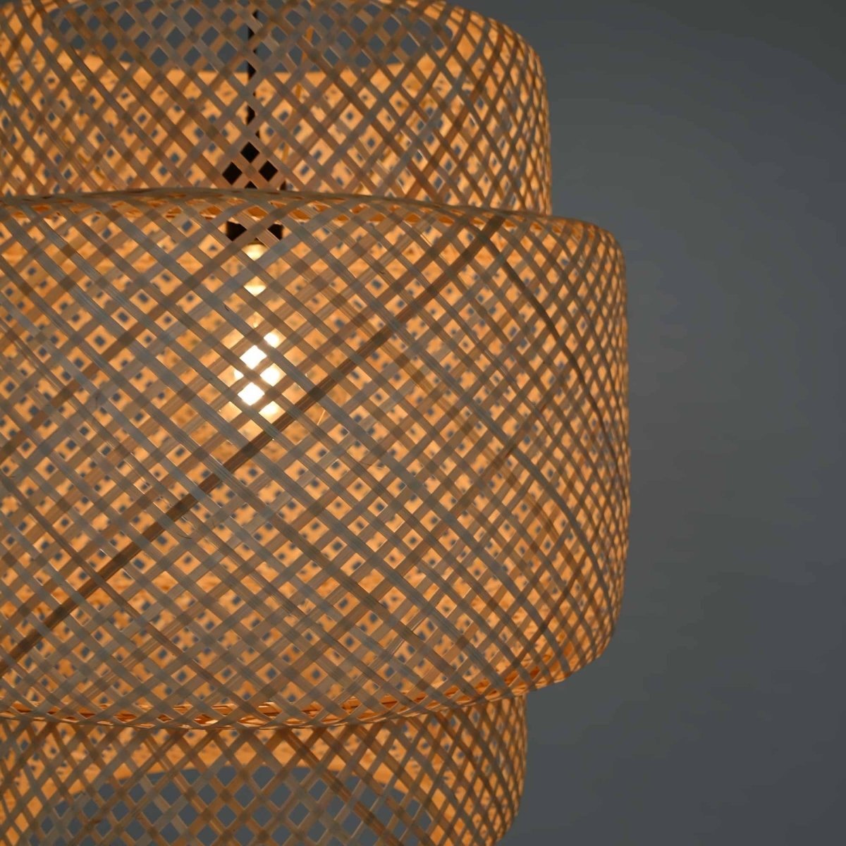 Lámpara colgante de mimbre "JENSEN" - Ø50cm - Con interruptor y enchufe - E27 - Barcelona Led-Decoración