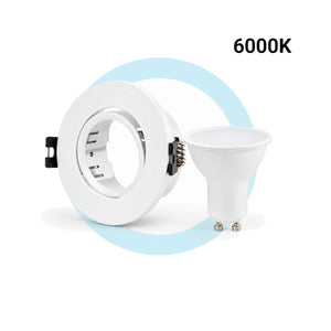 KIT - Aro downlight basculante Ø75mm + Bombilla GU10 5W + Casquillo GU10 (13)