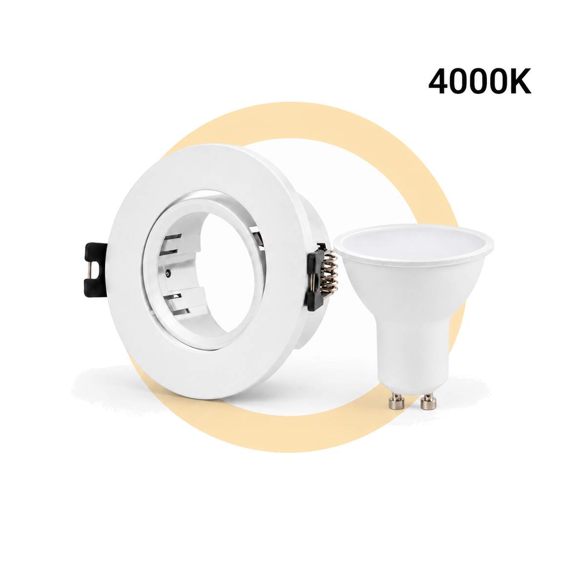 KIT - Aro downlight basculante Ø75mm + Bombilla GU10 5W + Casquillo GU10 (17)