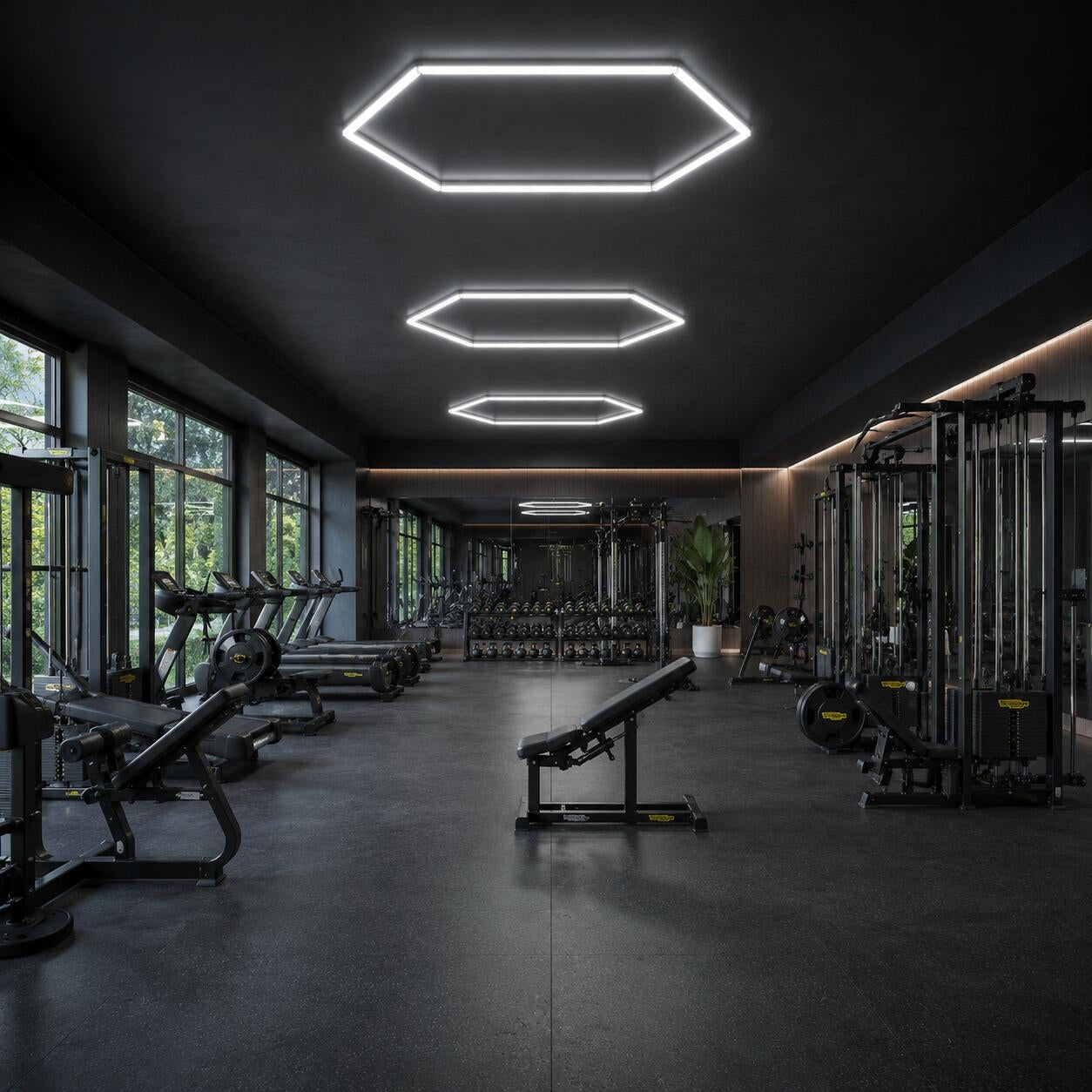 Lámpara LED hexagonal - 6500K - 1 hexágono - 440cm (1)