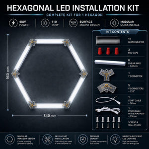 Lámpara LED hexagonal - 6500K - 1 hexágono - 440cm (7)