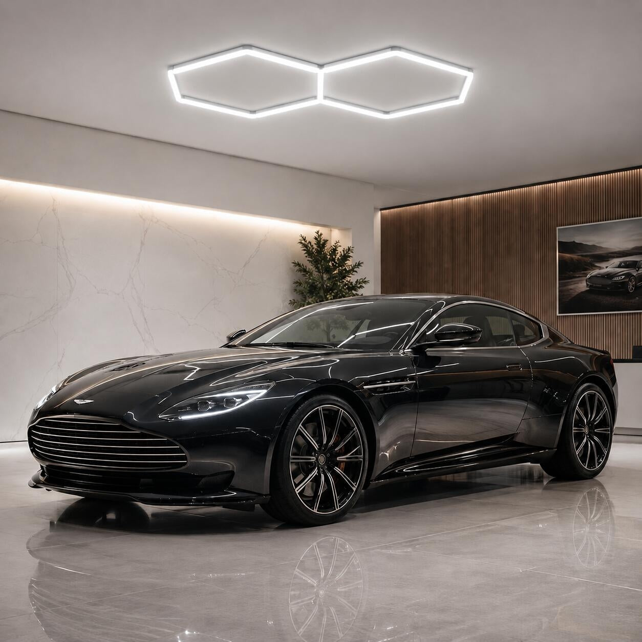 Lámpara LED hexagonal - 6500K - 2 hexágonos - 440cm
