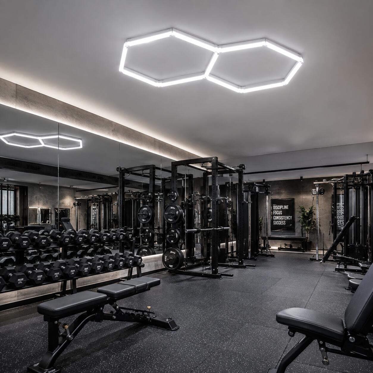 Lámpara LED hexagonal - 6500K - 2 hexágonos - 440cm (3)