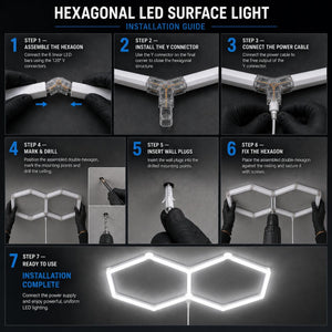 Lámpara LED hexagonal - 6500K - 2 hexágonos - 440cm (4)