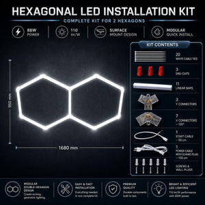 Lámpara LED hexagonal - 6500K - 2 hexágonos - 440cm (7)