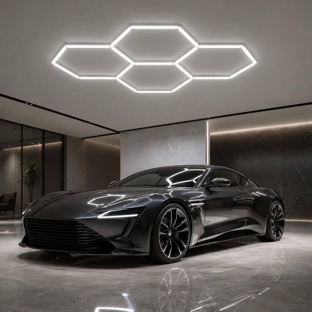 Lámpara LED hexagonal - 6500K - 4 hexágonos - 440cm