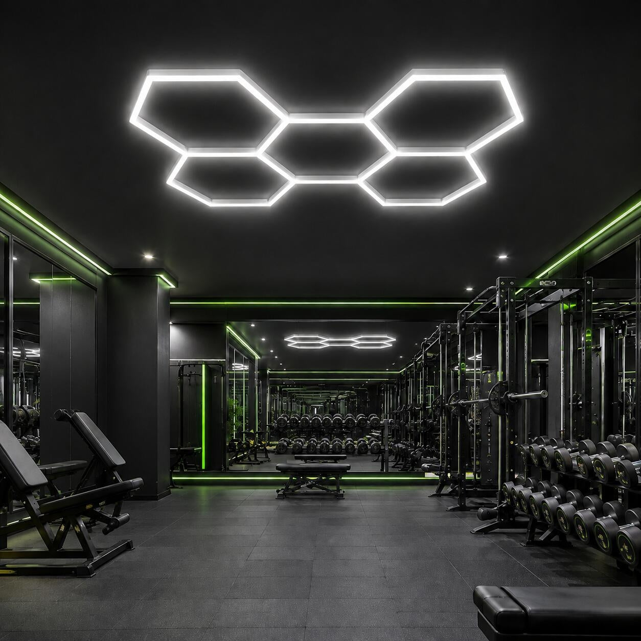 Lámpara LED hexagonal - 6500K - 5 hexágonos - 440cm (1)