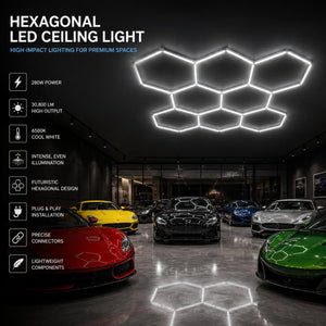 Lámpara LED hexagonal - 6500K - 8 hexágonos - 440cm (2)