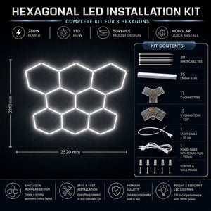 Lámpara LED hexagonal - 6500K - 8 hexágonos - 440cm (6)