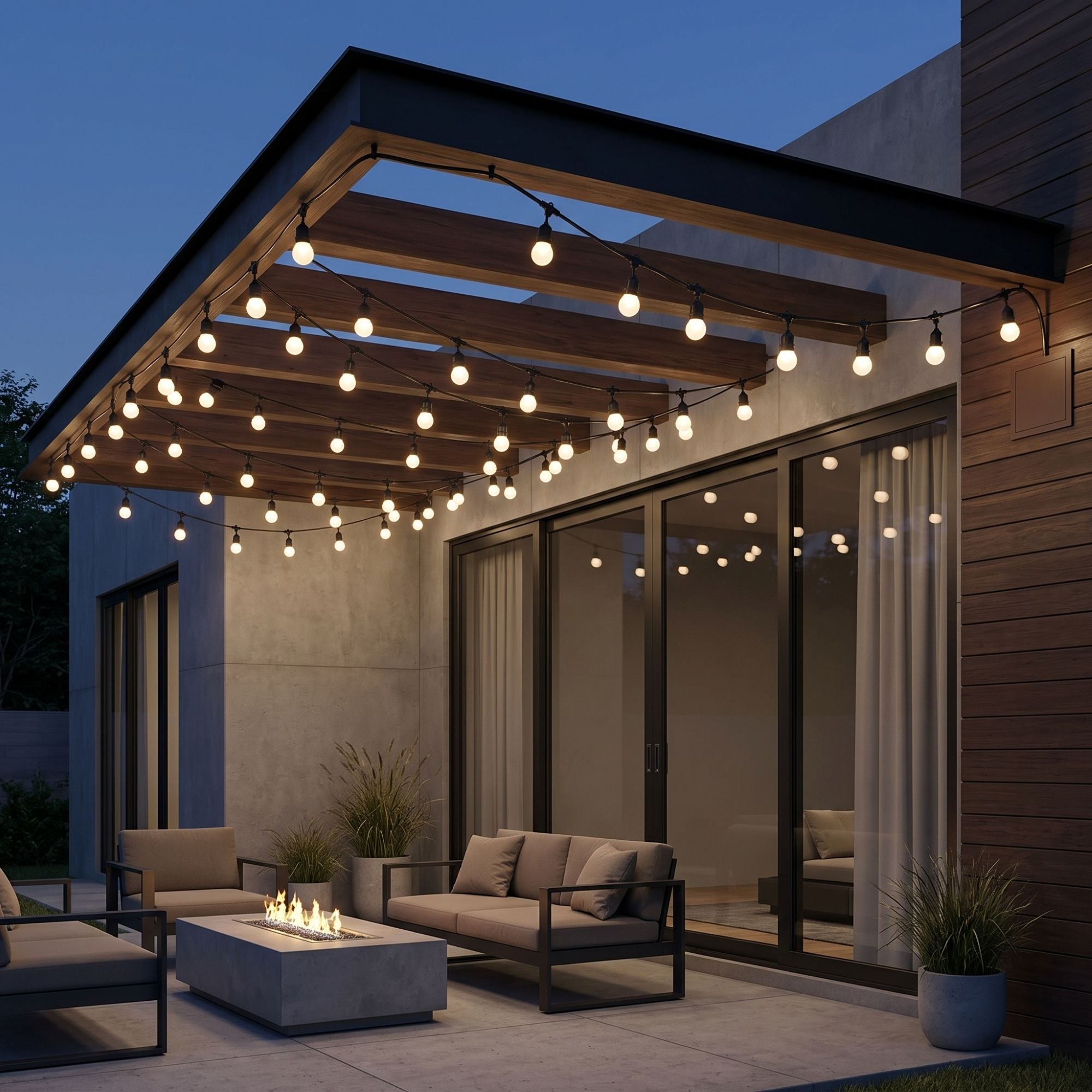 Guirnalda Luces Exterior 10 Metros con 10 Bombillas LED E27 1W IP44 Blanco Cálido — Ampliable y Resistente al Agua (9)