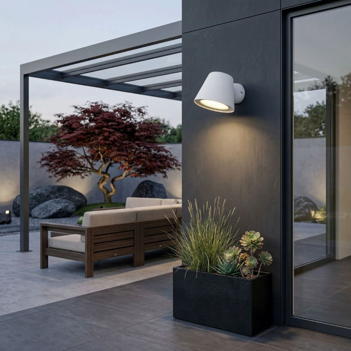 Aplique de pared exterior LED "ALBA" - Bombilla GU10 5W incluida - Barcelona Led-Decoración