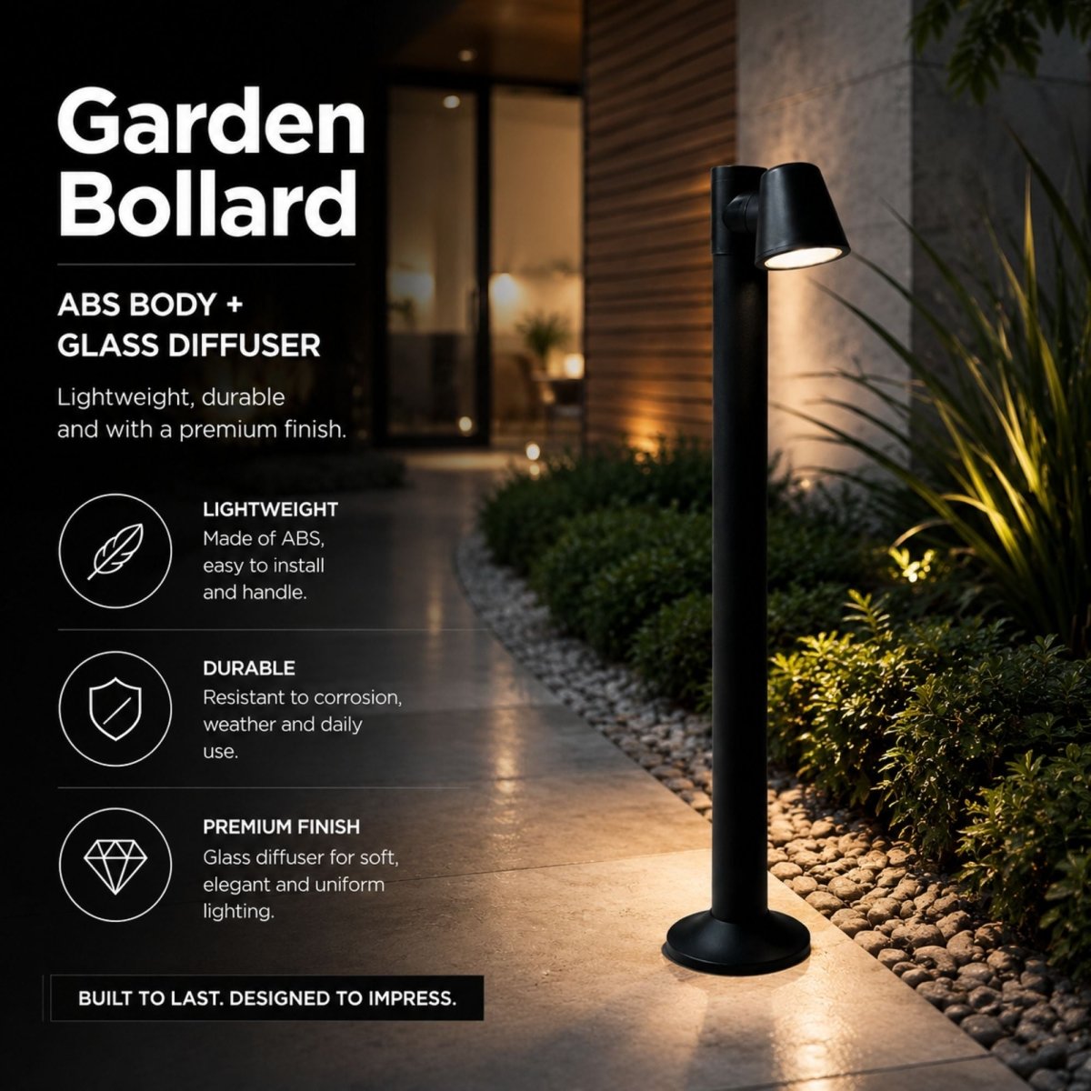Bolardo de jardin "ASTUM" orientable - GU10 - 80 cm - IP54 - Barcelona Led-Iluminación
