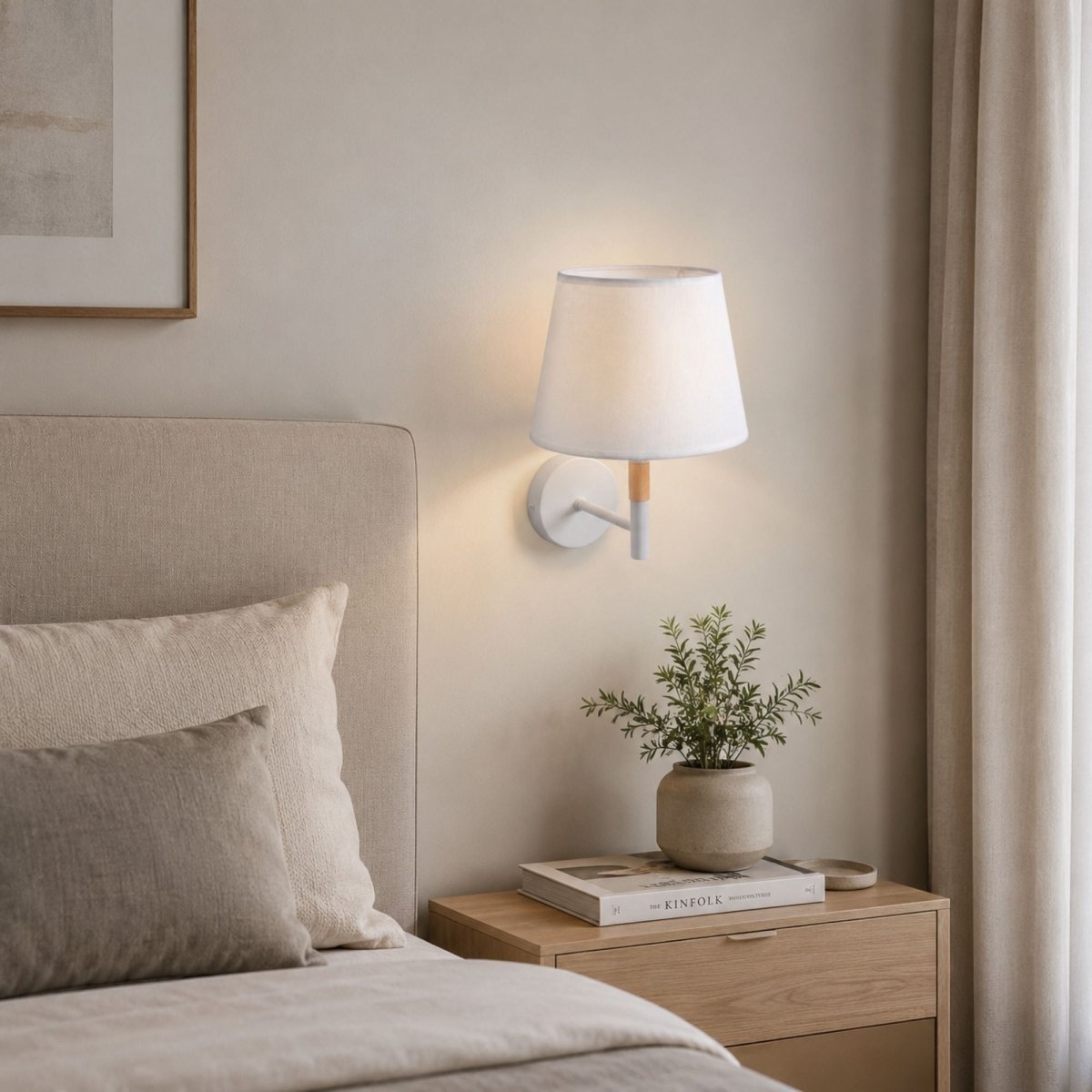 Aplique de pared con pantalla de tela "VELUM" - E27 - Barcelona Led-Decoración
