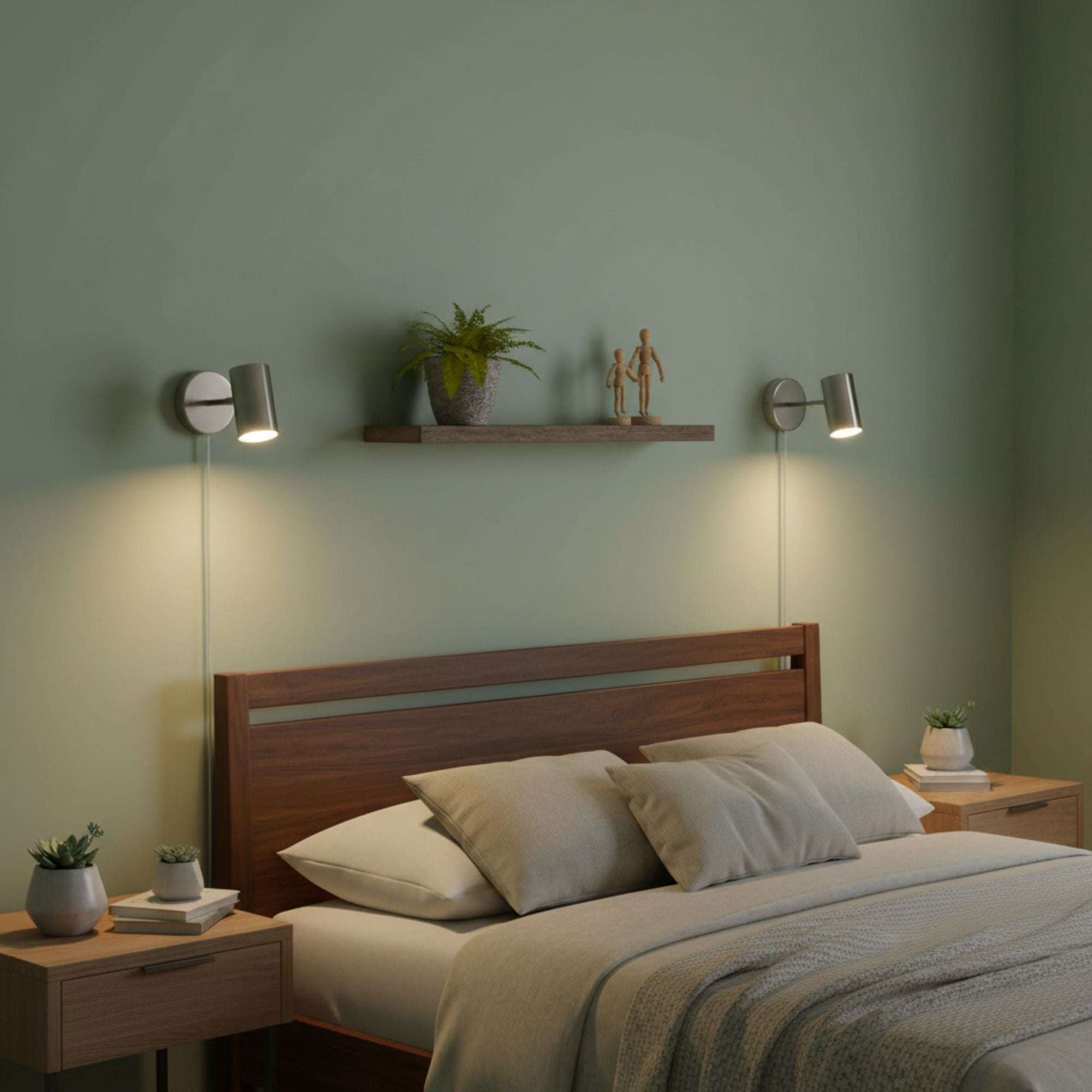 Aplique de pared interior orientable "Ben" con cable y enchufe - E27 (1)