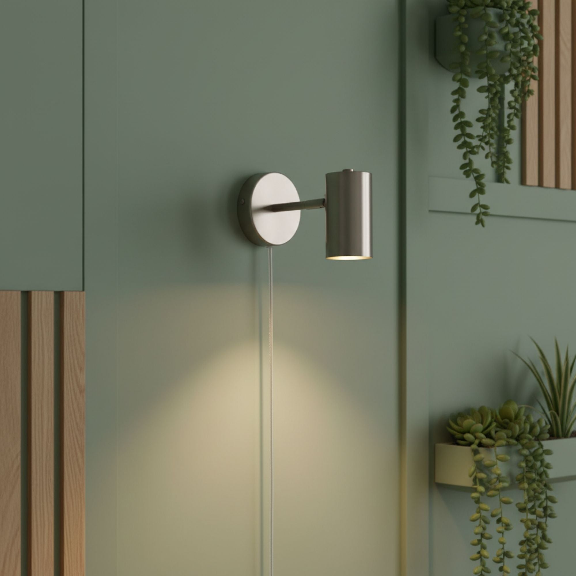Aplique de pared interior orientable "Ben" con cable y enchufe - E27 (5)