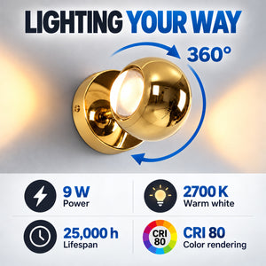 Aplique de pared LED con óptica "BOO" 9W - Cromo - Up & down - 2700K (24)