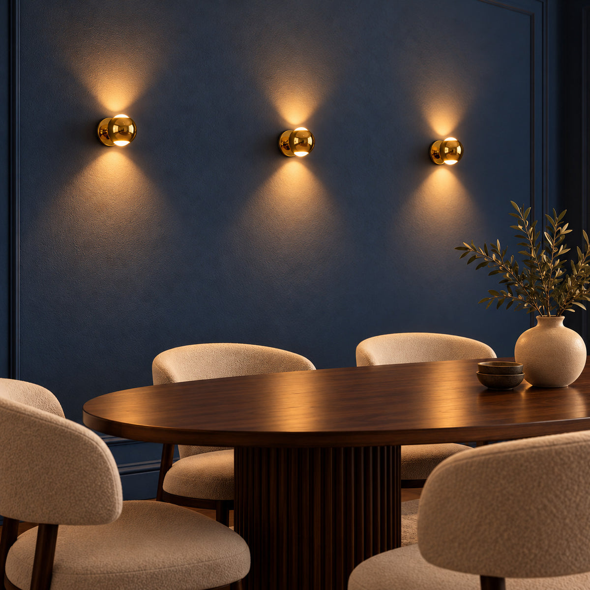Aplique de pared LED con óptica "BOO" 9W - Cromo - Up & down - 2700K (21)
