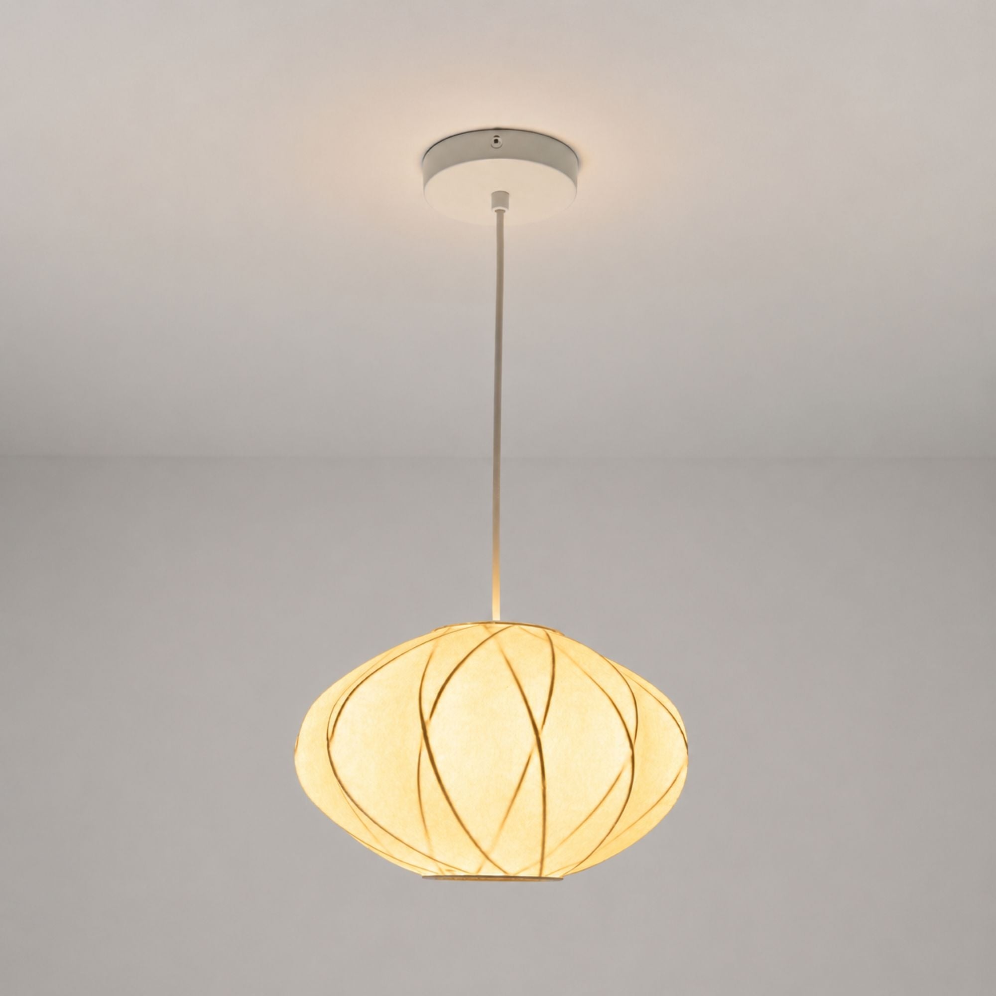 Lámpara colgante de diseño "MERIDIA 300" - Pantalla de seda - E27 - 30 cm (2)