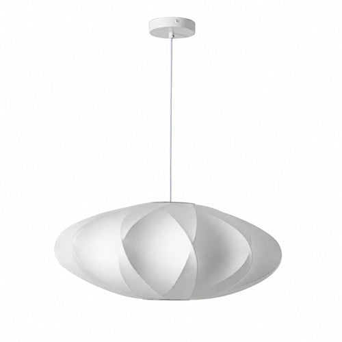 Suspension design « MERIDIA 600 » - Abat-jour en soie - Douille E27 - 60 cm