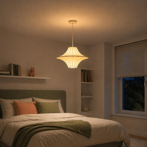 Lámpara colgante de diseño "SATURNO 500" - Pantalla de seda - 3 x E27 - 50 cm
