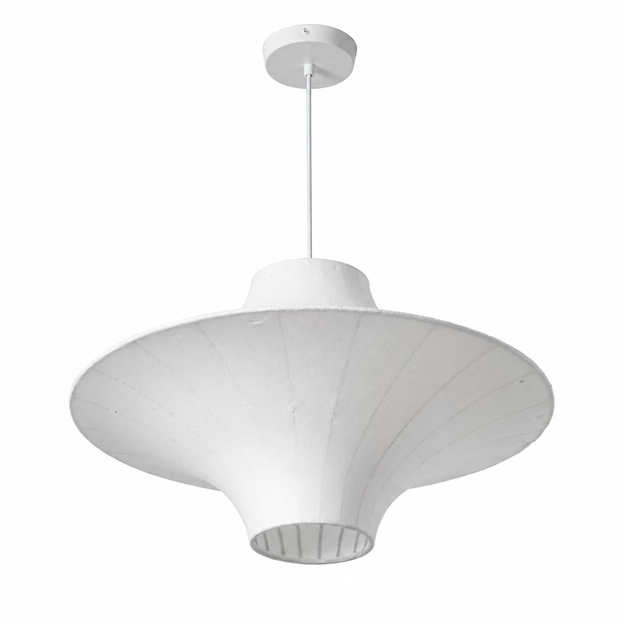 Lámpara colgante de diseño "SATURNO 600" - Pantalla de seda - 3 x E27 - 60 cm (6)