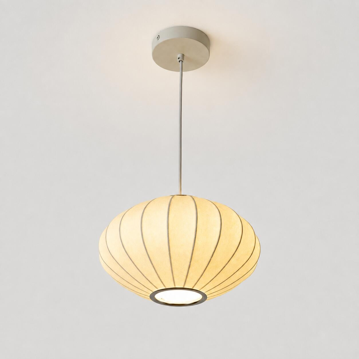 Lámpara colgante de diseño "ONDINA 300" - Pantalla de seda - E27 - 30 cm (4)
