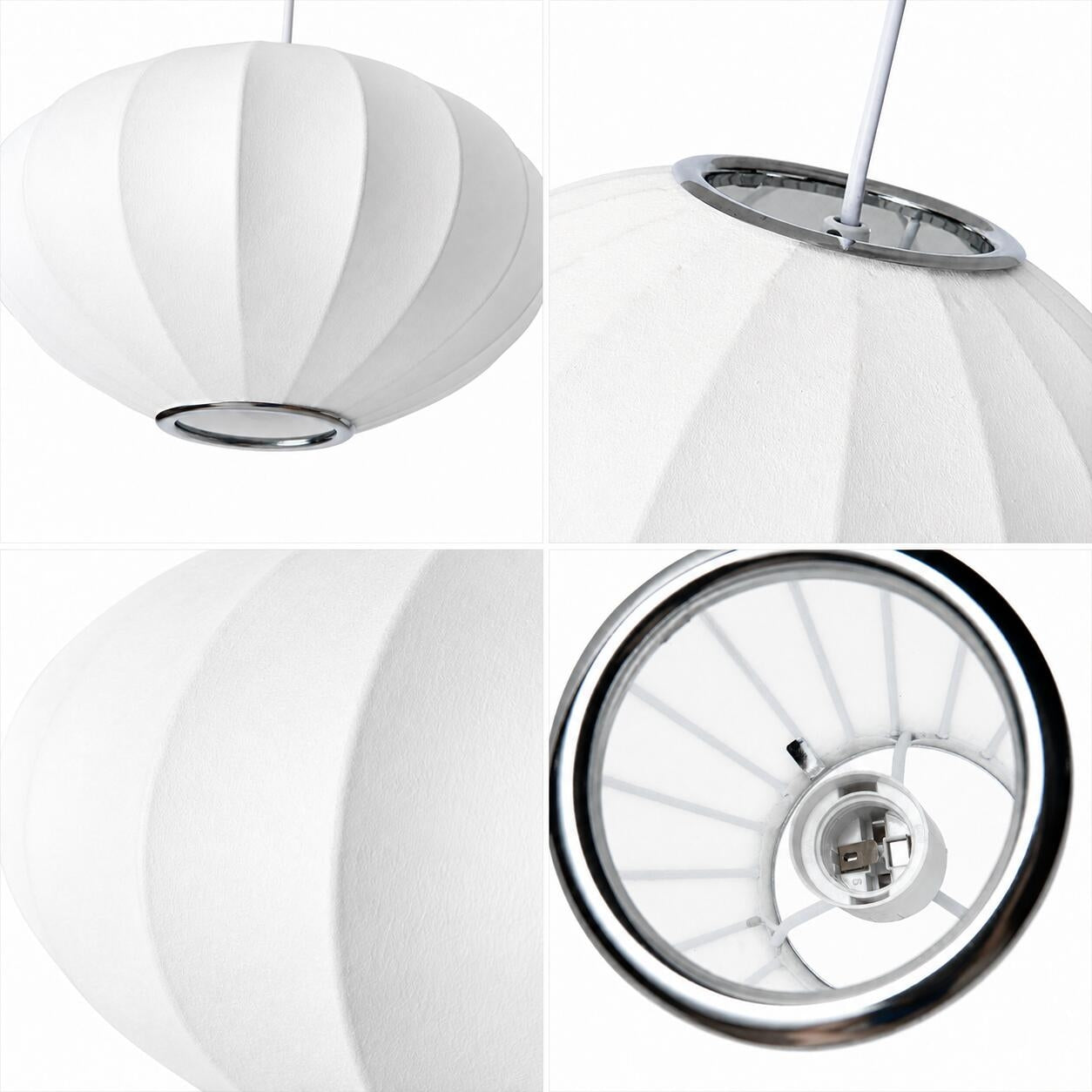 Lámpara colgante de diseño "ONDINA 300" - Pantalla de seda - E27 - 30 cm (8)