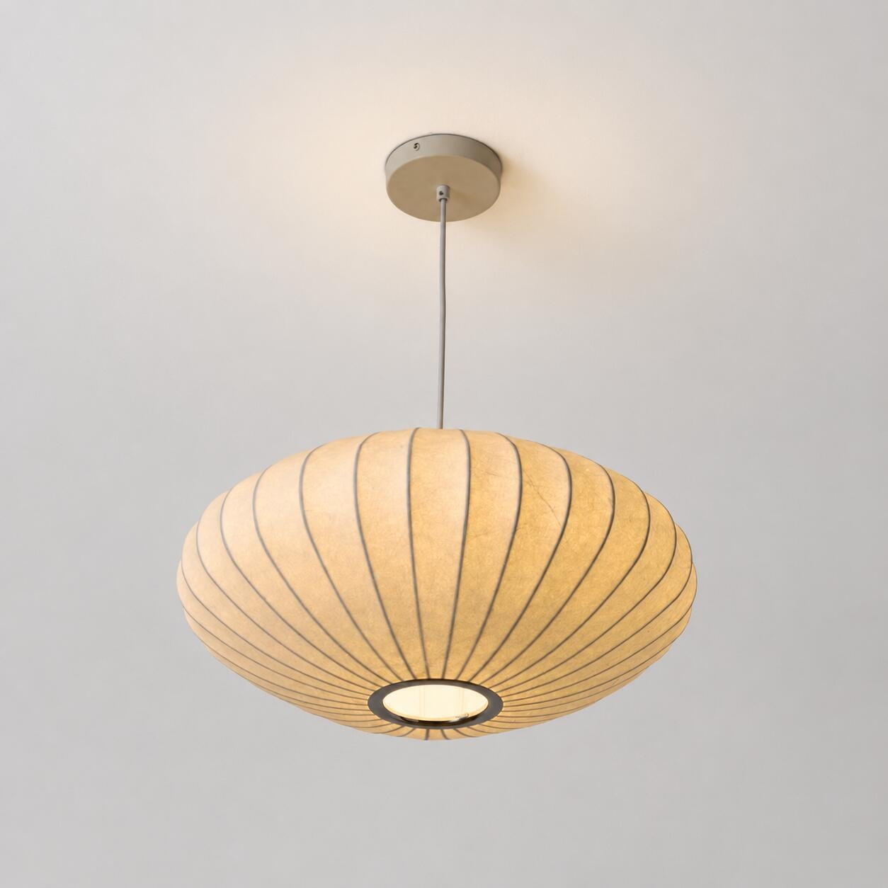 Lámpara colgante de diseño "ONDINA 500" - Pantalla de seda - E27 - 50 cm (4)
