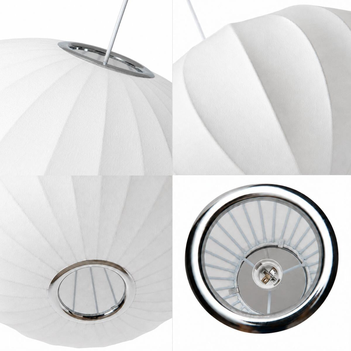 Lámpara colgante de diseño "ONDINA 500" - Pantalla de seda - E27 - 50 cm (8)