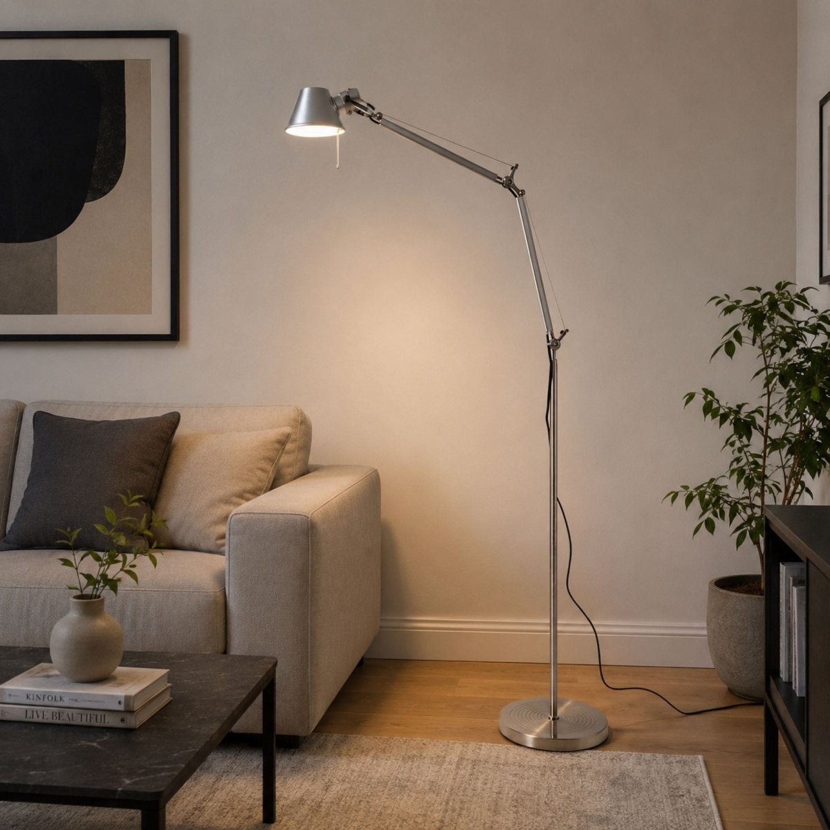 Lámpara de pie de diseño "ATENEA M" - Brazos articulados - E27 - Barcelona Led-Decoración