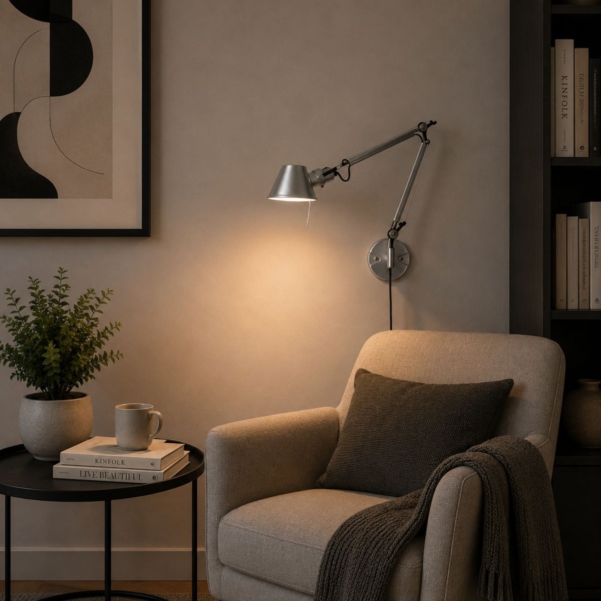 Aplique de pared de diseño "ATENEA" - Brazos articulados - E27 - Barcelona Led-Decoración