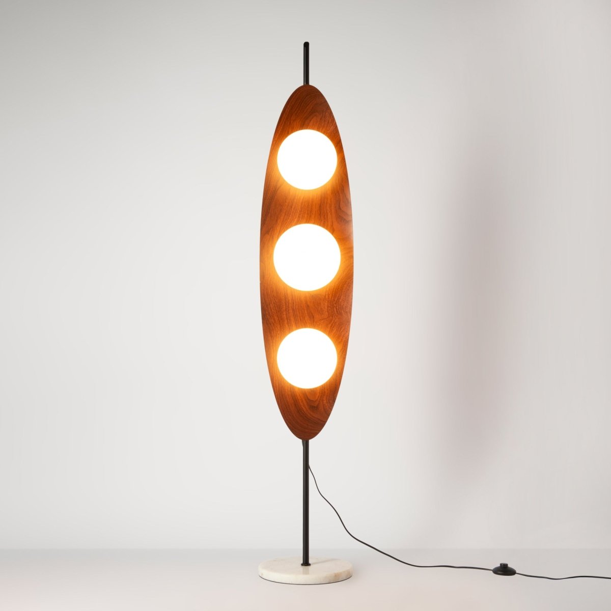 Lámpara de pie "Pacific" - Efecto madera - 3 x G9 - Barcelona Led-Decoración