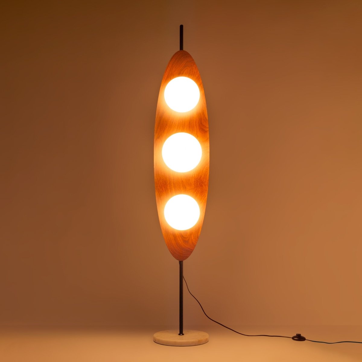 Lámpara de pie "Pacific" - Efecto madera - 3 x G9 - Barcelona Led-Decoración