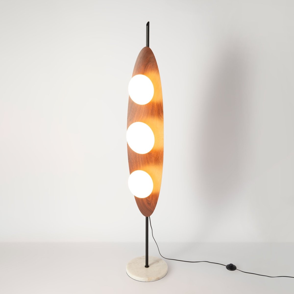Lámpara de pie "Pacific" - Efecto madera - 3 x G9 - Barcelona Led-Decoración