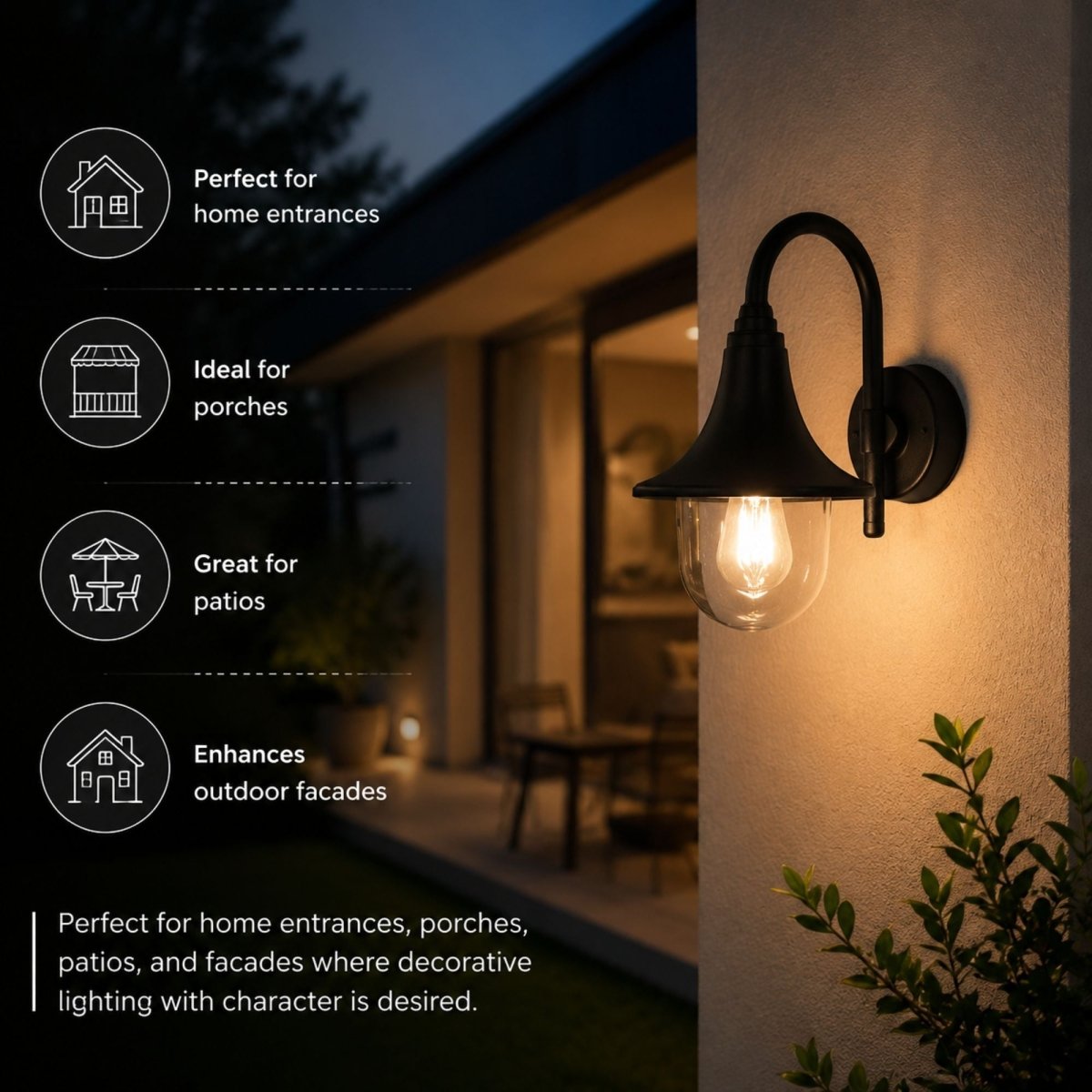 Aplique de pared exterior "SERA" - E27 - Barcelona Led-Iluminación
