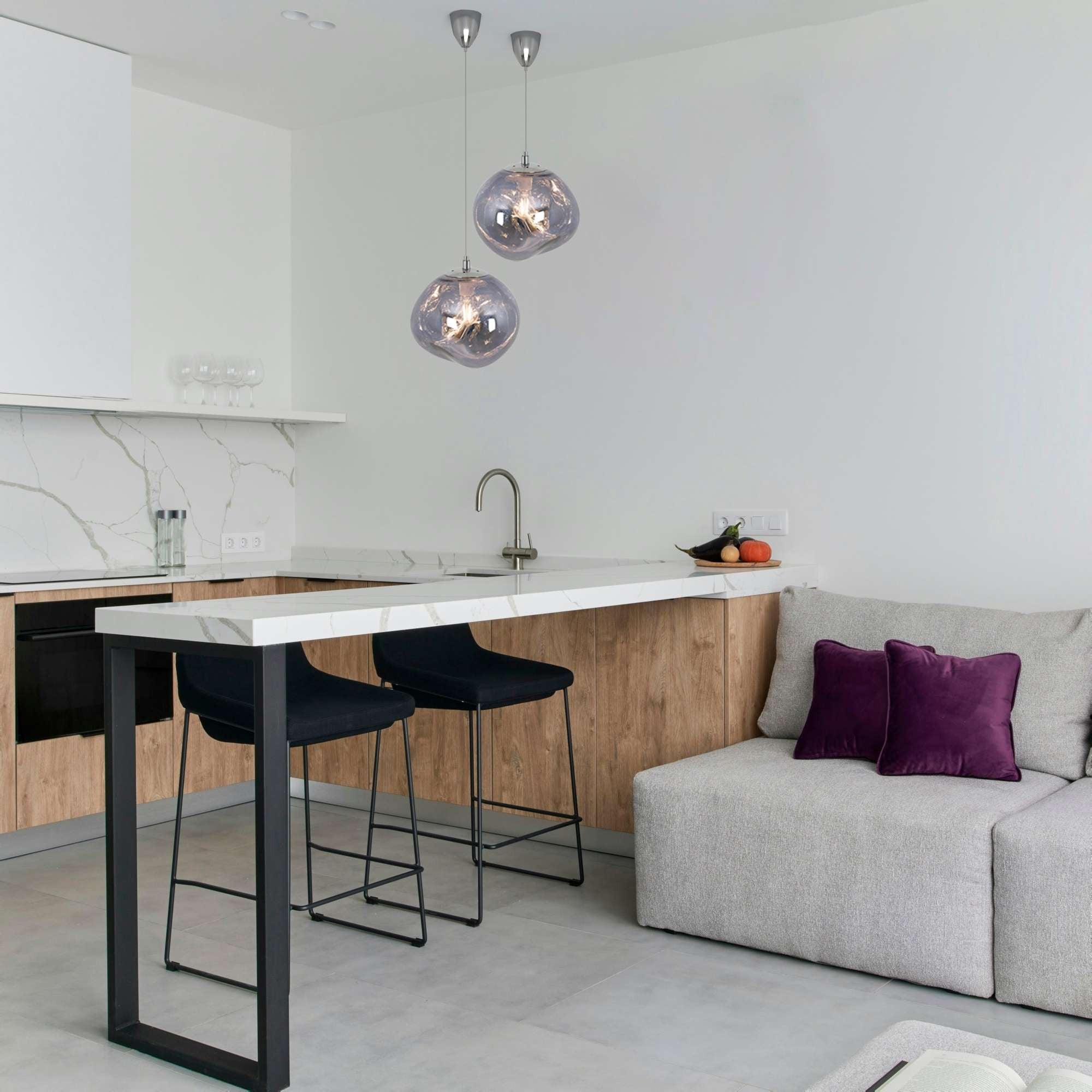 Lámpara colgante cristal de diseño "Abril"  - Ø 28cm (5)