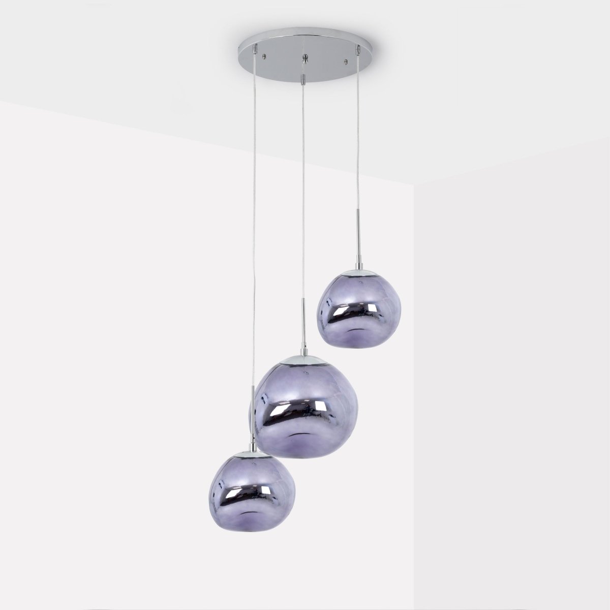 Lámpara colgante cristal triple "KADNIS" - 3 x E27 - Barcelona Led-Decoración