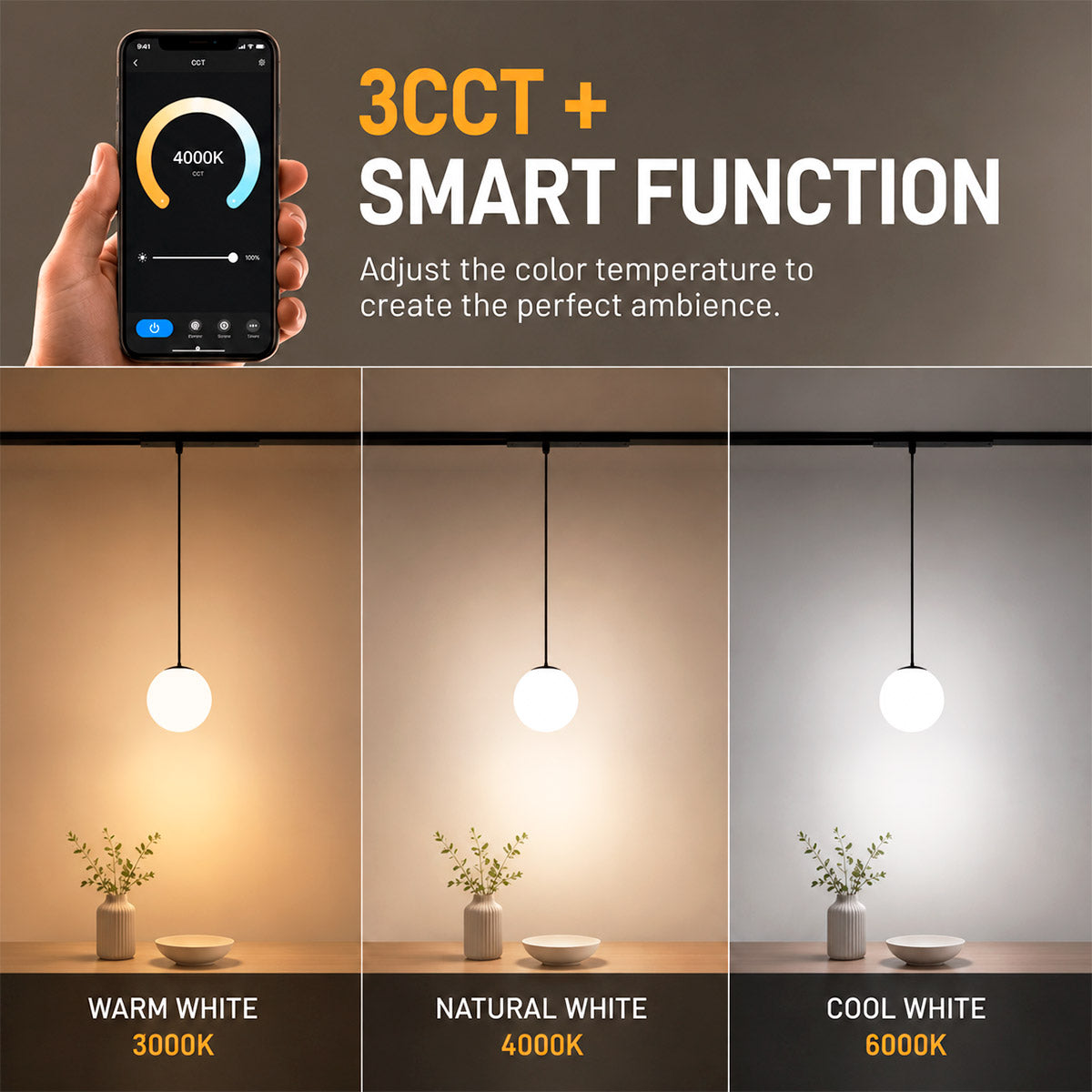 Lámpara LED de suspensión para carril magnético - 6W - 10mm - CCT + SMART FUNCTION (5)