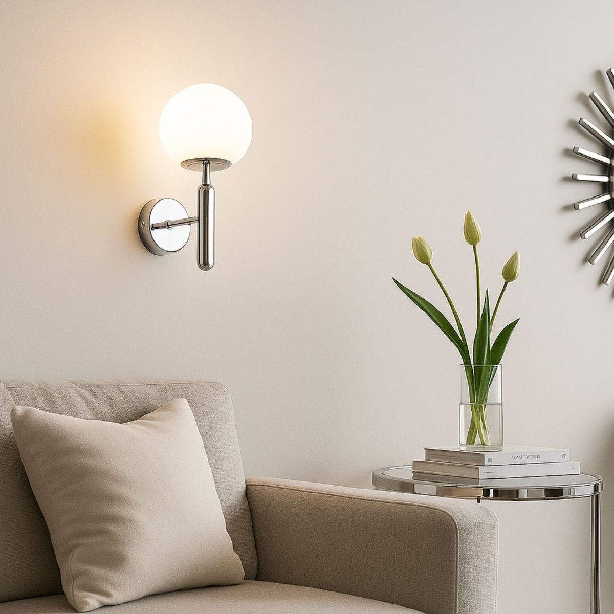 Aplique de pared bola cristal "Elsa" - E14 - Barcelona Led-Decoración