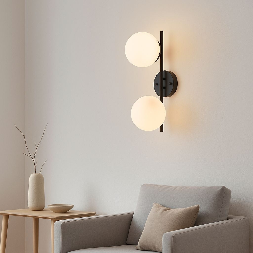 Aplique de pared doble bola cristal "Double" (25)